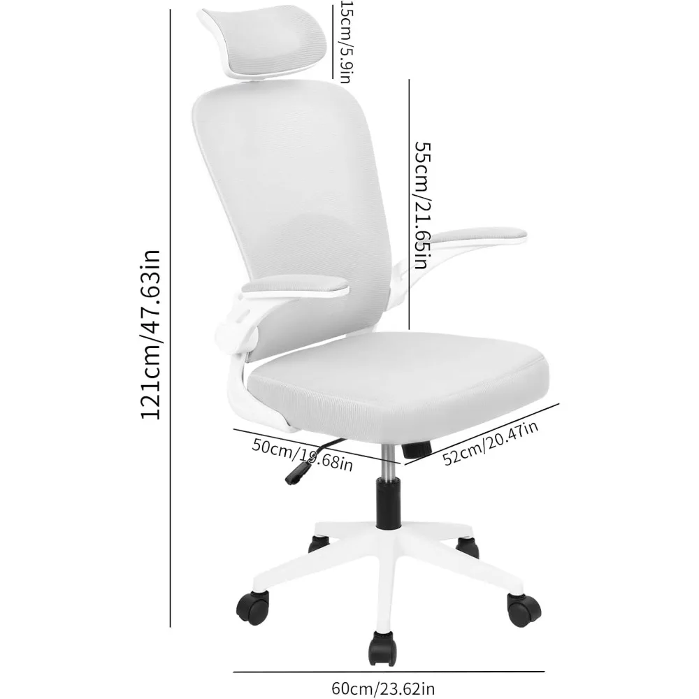 Chaise de Bureau Ergonomique en Maille, avec Support Lombaire, à Comcussion Réglable, Idéale pour les Tâches d'Ordinateur