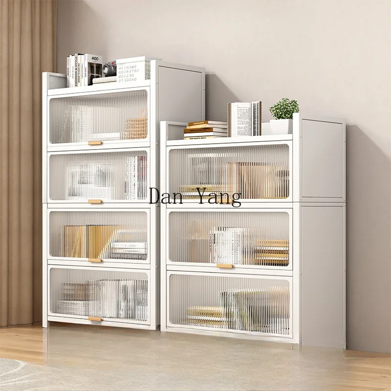 

YJ steel bookcase with door bookshelf dustproof locker floor bedroom shelf living room display cabinet storage cabinet