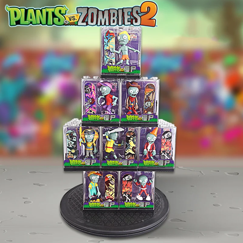 Plants vs. Zombies 2 Zombie Model Toys Transparent Acrylic Display Box 8 Style Zombie Action Figures Game Peripheral Boy Gifts