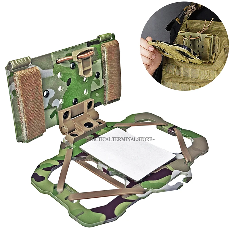 Tactical Navigation Board Molle Mount Mobile Phone Carrier Universal Map Smartphone Folding Alloy Holder Hunting Airsoft Gear