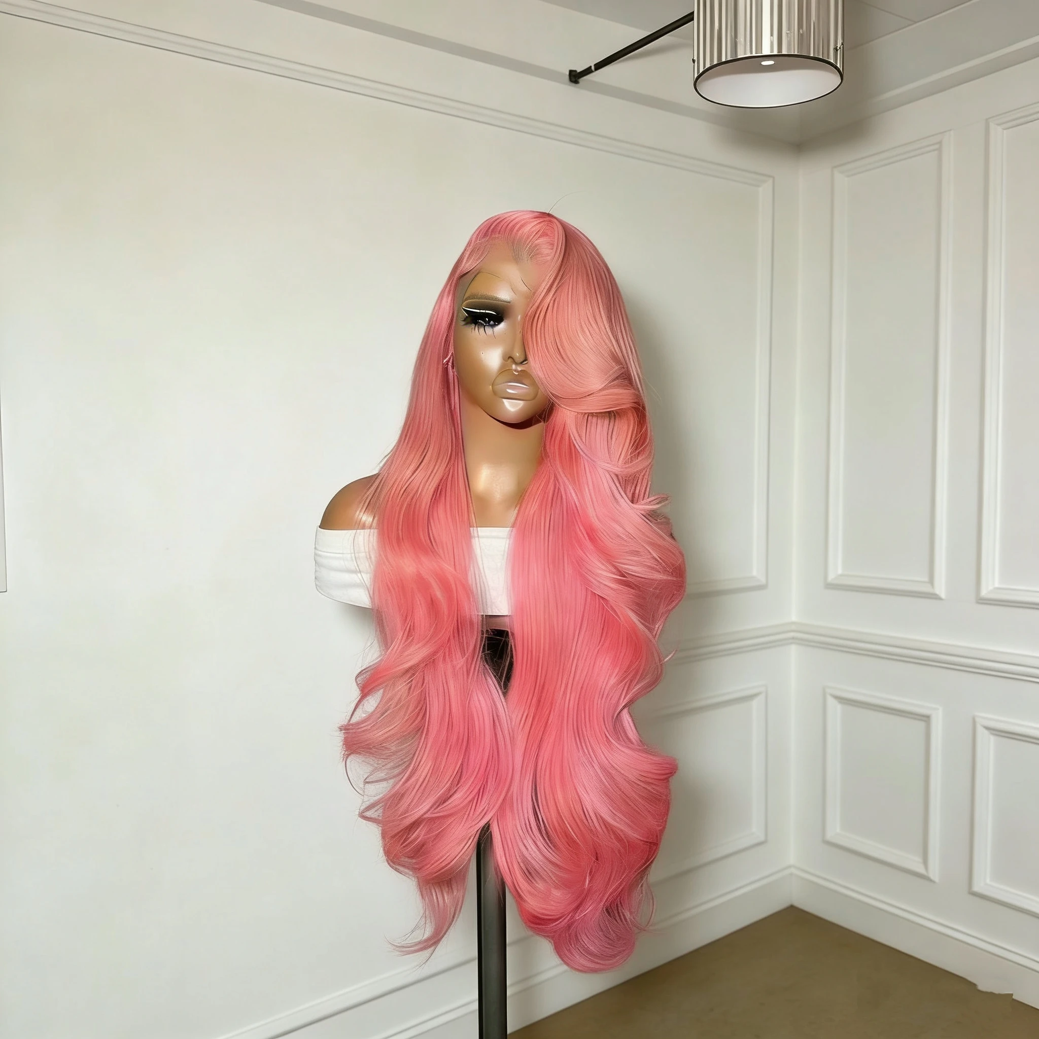 

Высокое качество ﻿ Розовый парик из 100% натуральных волос с кружевной передней частью 13x4, волнистый, для чернокожих женщин, 613, хит продаж, модный аксессуар для женской красоты