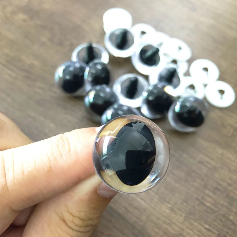 10/20/40pcs 12/14/16/18/20/24mm 3D comical Clear toy safety strange eyes doll eyes eyes with hard washer-size option