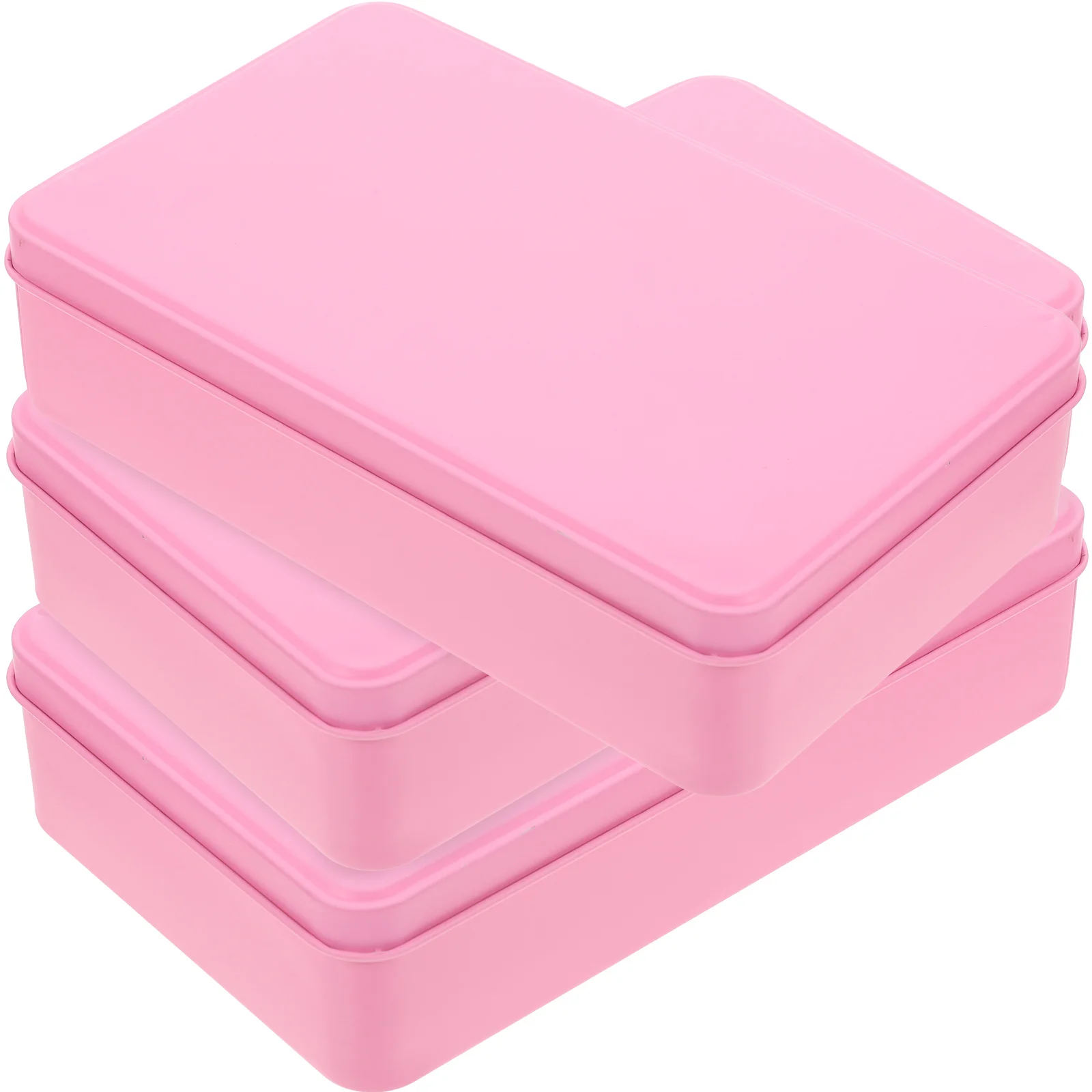 3 Pcs Tin Box Large Bulk Lip Balms Candy Storage Container Tins Pink Gift Wedding Baby Gifts Small with Lids Food Cases