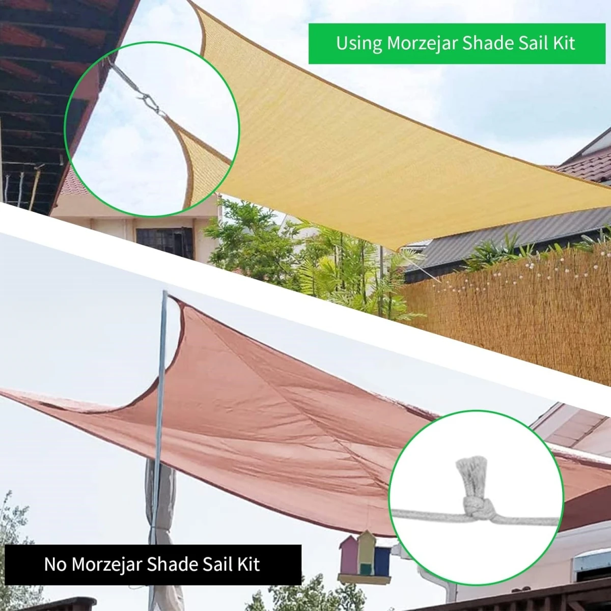 1 Set 304 Stainless Steel Sun Shade Sail Hardware Kit for Rectangle Canopy Installation - 5mm/6mm/8mm Options Available