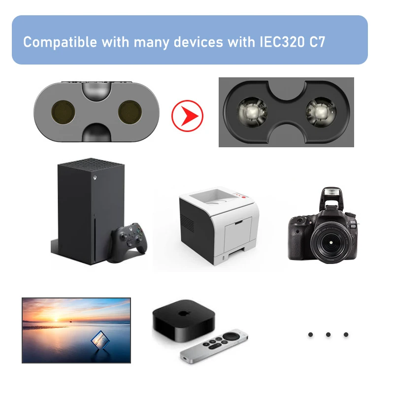 كابل الطاقة الكوري 2-Prong سلك الطاقة الكوري قابس التيار المتردد الكوري إلى IEC C7 الشكل 8 سلك الطاقة لـ PS5 Xbox Series X/S Apple TV #2