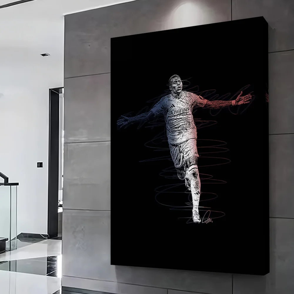 Soccer Player Celebration Line Art Printing Poster Customizable Pictures Wall Art Canvas Painting for Room Decorating Interior