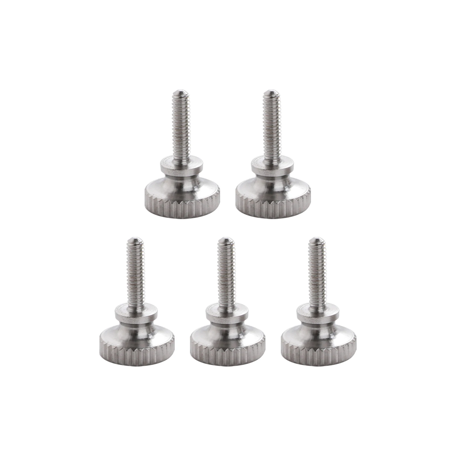 

5Pcs 304 Stainless Steel Knurled Head Thumb Screws Flat Head Tightening Regulation Screws for Mechanical Equipment