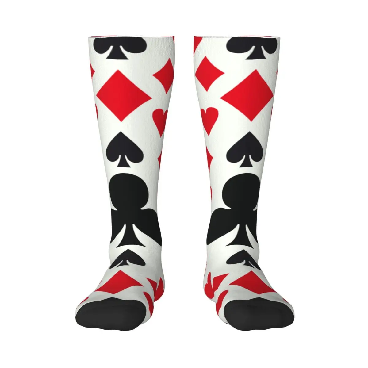 1 Pack Poker Card Suits Illustration Over-knee Long Socks Middle High School Socks