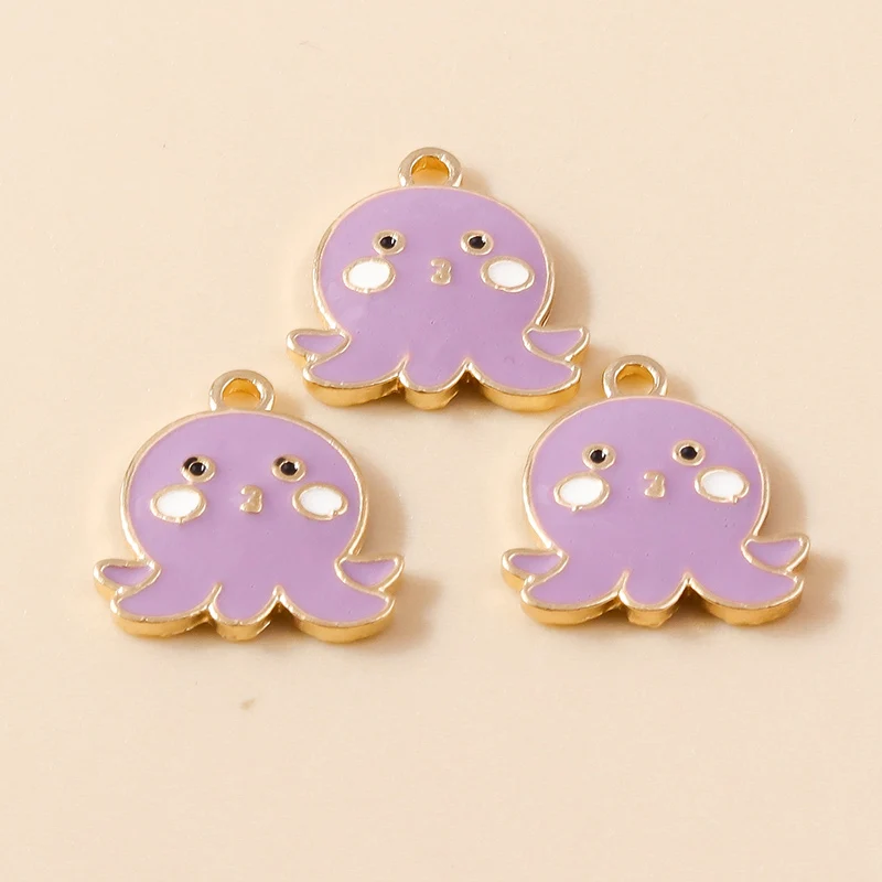 Leslie 10 Stück Cartoon Octopus Charms für Ohrringe Armband Halskette Tintenfisch Anhänger DIY handgemachte Schmuckherstellung Zubehör – Detail 11