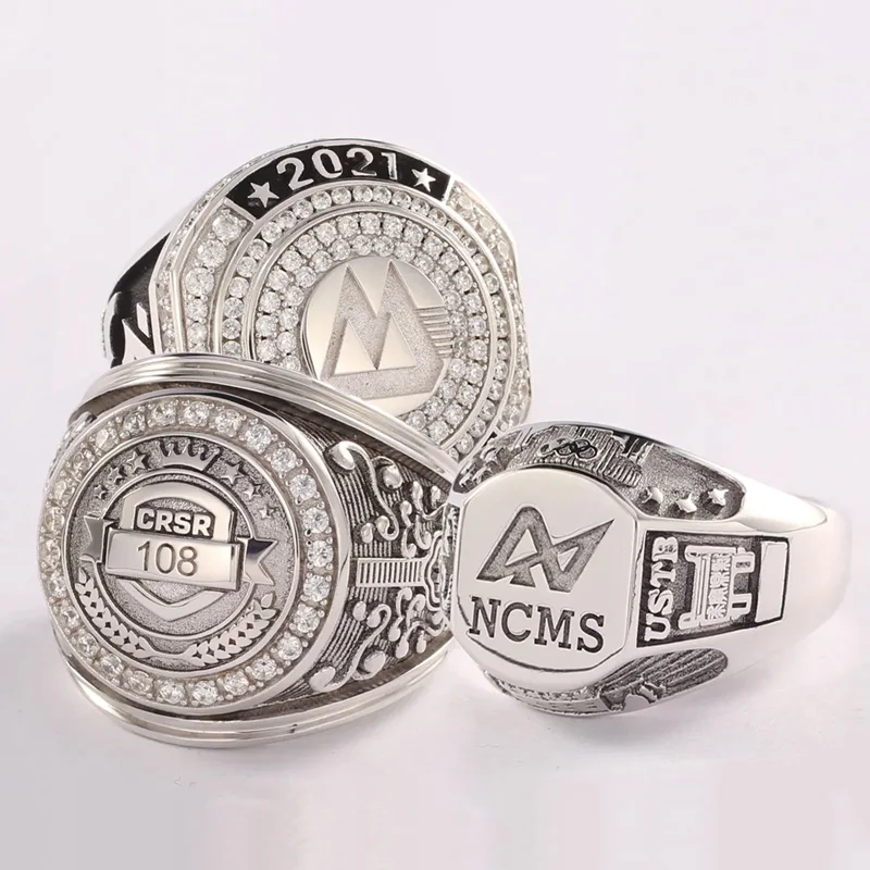 Imagem -04 - Sterling Silver Competition Signet Ring para Homens Presente Personalizado Assinatura Atacado Campeão