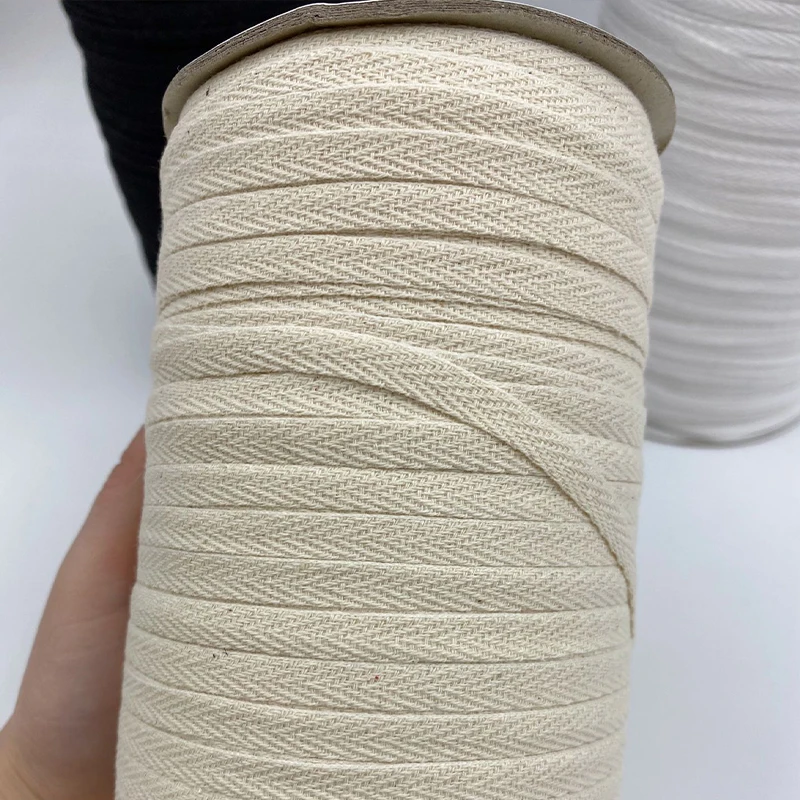 

0.6cm Wide 100% Cotton Herringbone Bias Tape - Beige/White/Black Color Binding Twill Ribbon For Garment DIY Crafts Wholesale