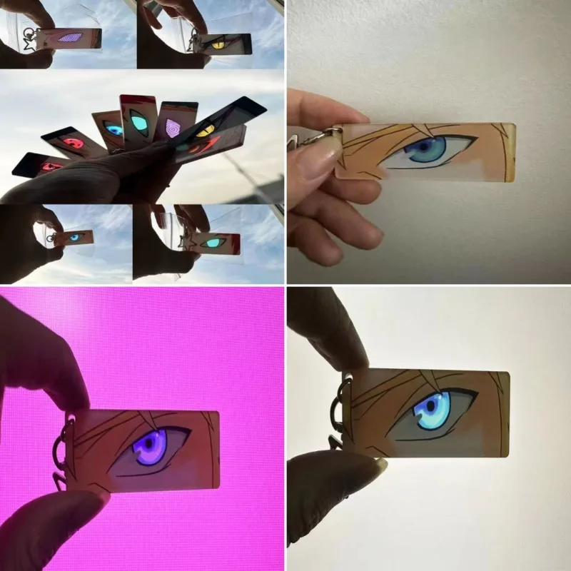 

Naruto Acrylic Transparent Card Rectangular Double Sided Pattern Backpack Pendant Eyes Keychain Cartoon Toy Decorate Card Gift