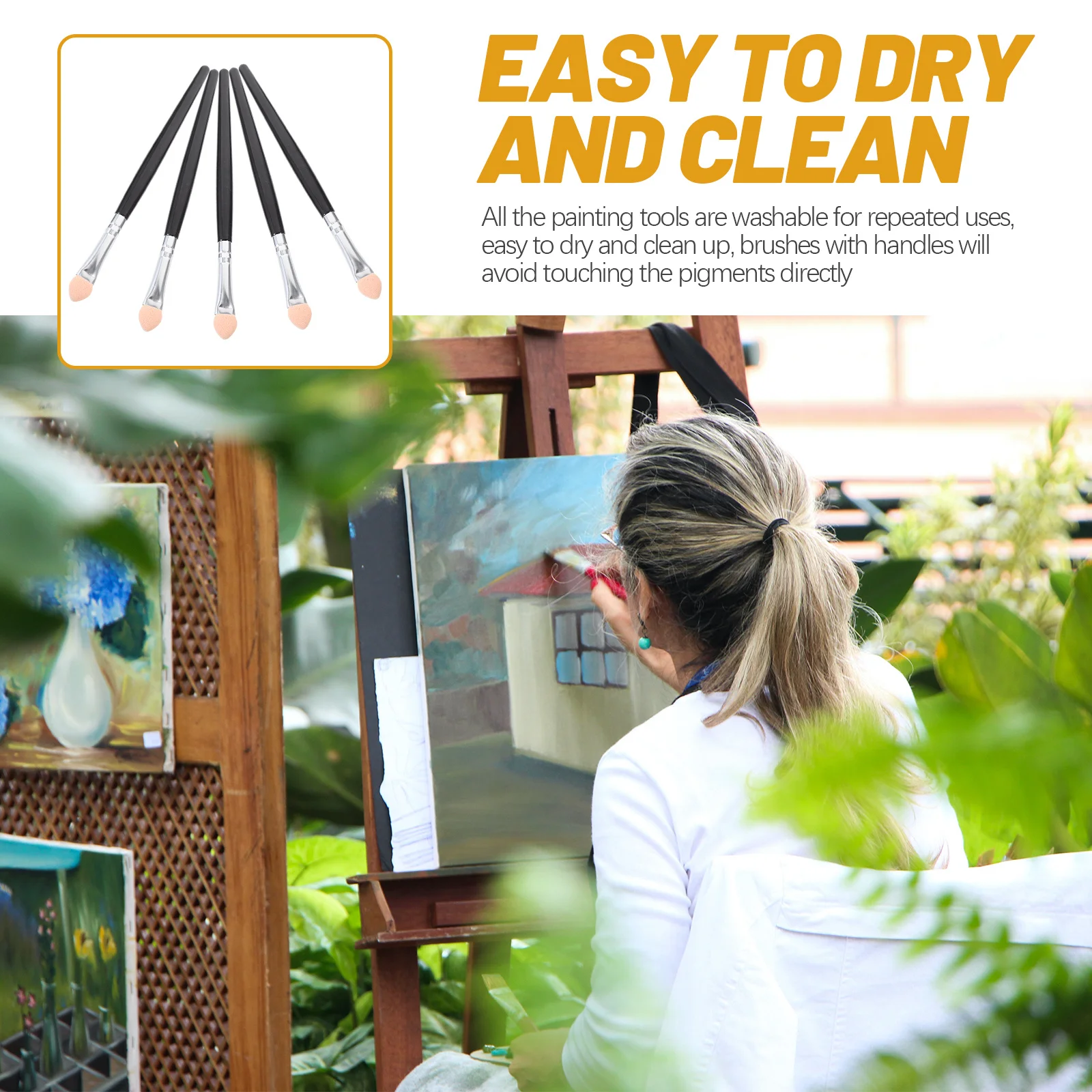 

48Pcs Paint Brush Set Multi-Use Sponge Brush Tools for Portable DIY Painting Art and Graffiti Sponge Paint Supplies