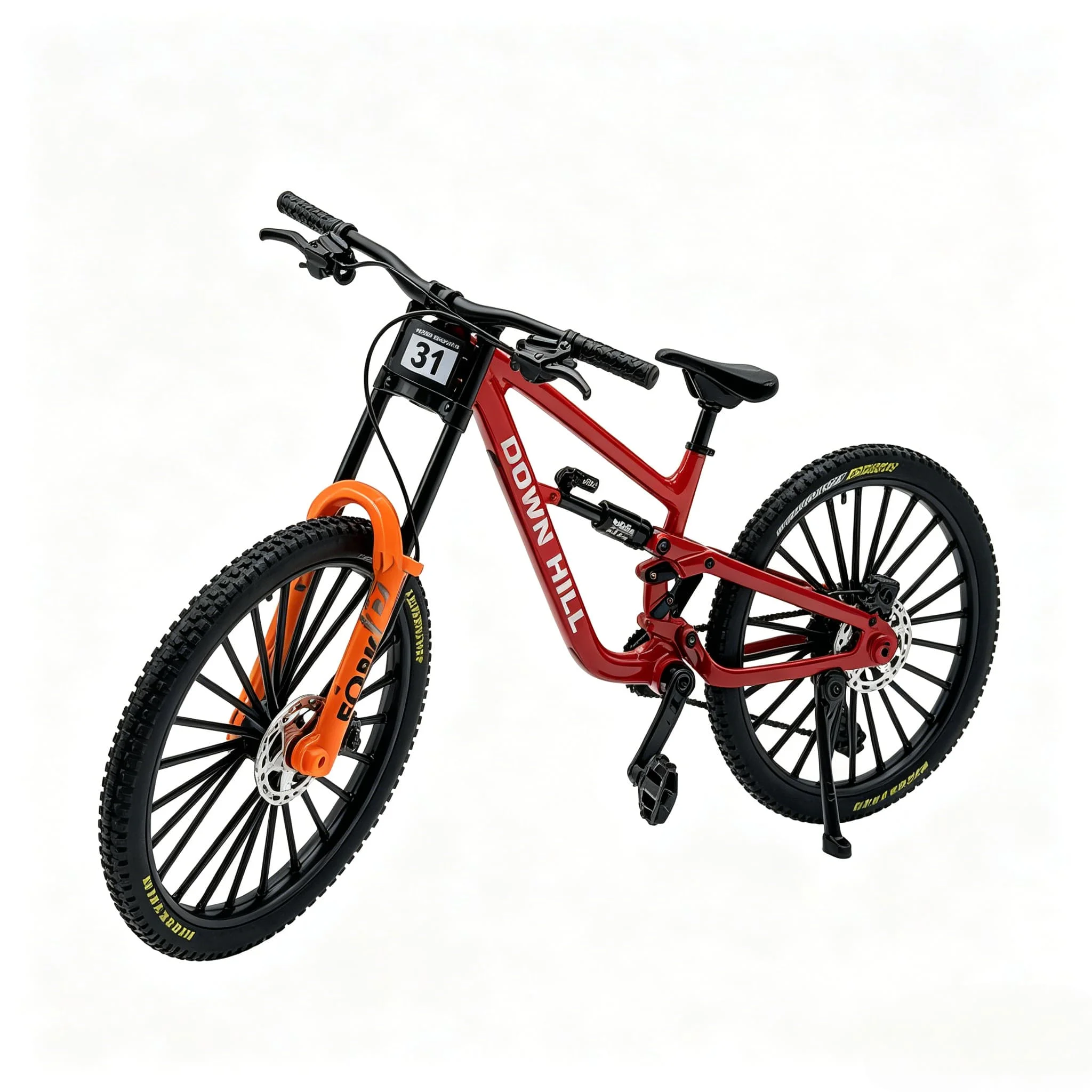 AliExpress NONE 1:8 Scale Downhill Mountain Bike Model Alloy Bicycle Ornament Finger Bike Simulation DH MTB Model for Collection Home Decoration