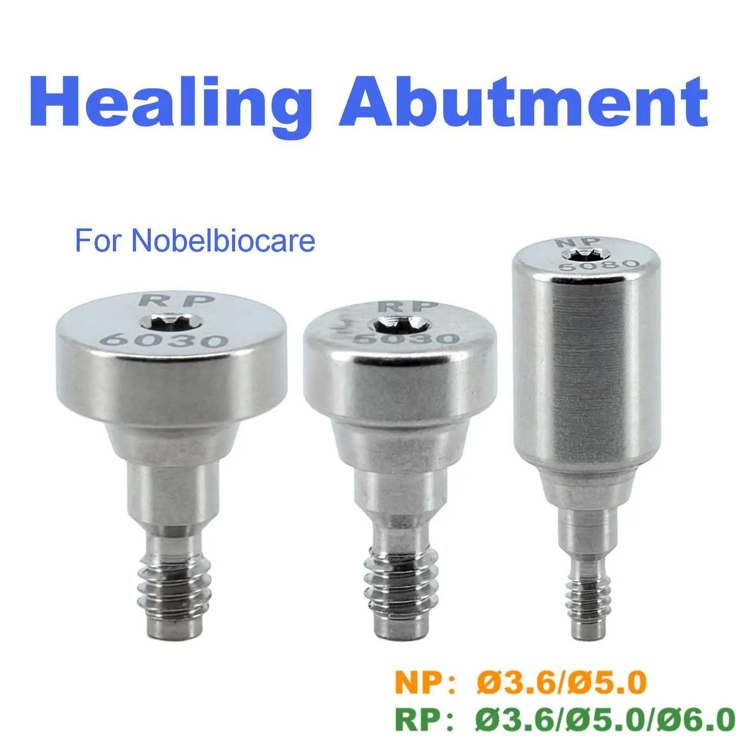 Premium Dental Healing Abutment Compatible with Nobel Biocare System Medical Grade Titanium Healing Cap Components