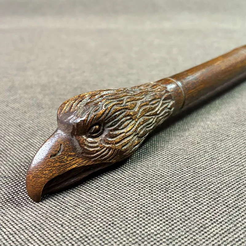 42cm Pear Wood Massage Stick Carving Eagle Itching Scratching Solid Wood Short Stick