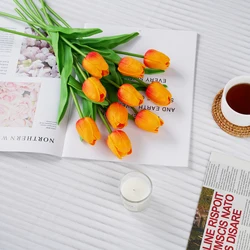 5pcs Orange Tulip Flower Artificial Tulip Bouquet PE Foam Fake Flower for Home Garden Bouquet Decor  Wedding Decor