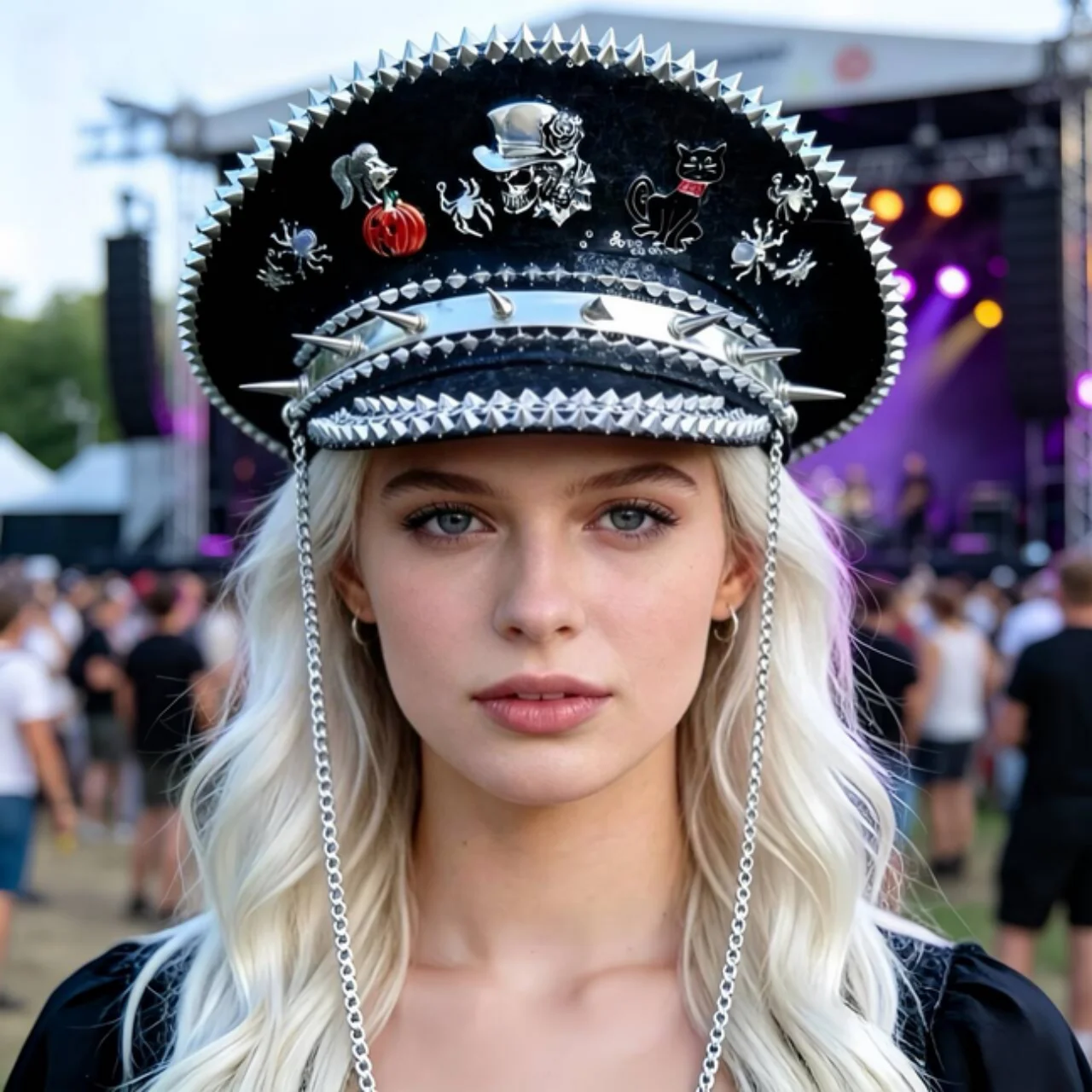 

HongLuan Стимпанк Капитанская шляпа со стразами для фестиваля Burning Man Woman - аксессуары для рейв-фестивалей и кепки для вечеринок на Хэллоуин для мужчин