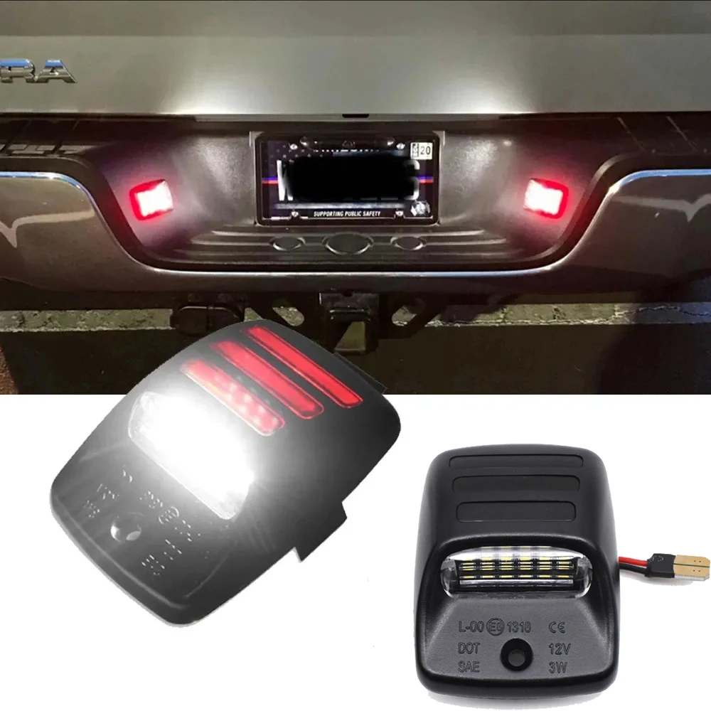 2Pcs LED License Plate Lights Car Lamp Assembly Car Number Plate Light Accessories For Toyota Tacoma 2005-2015 Tundra 2000-2013