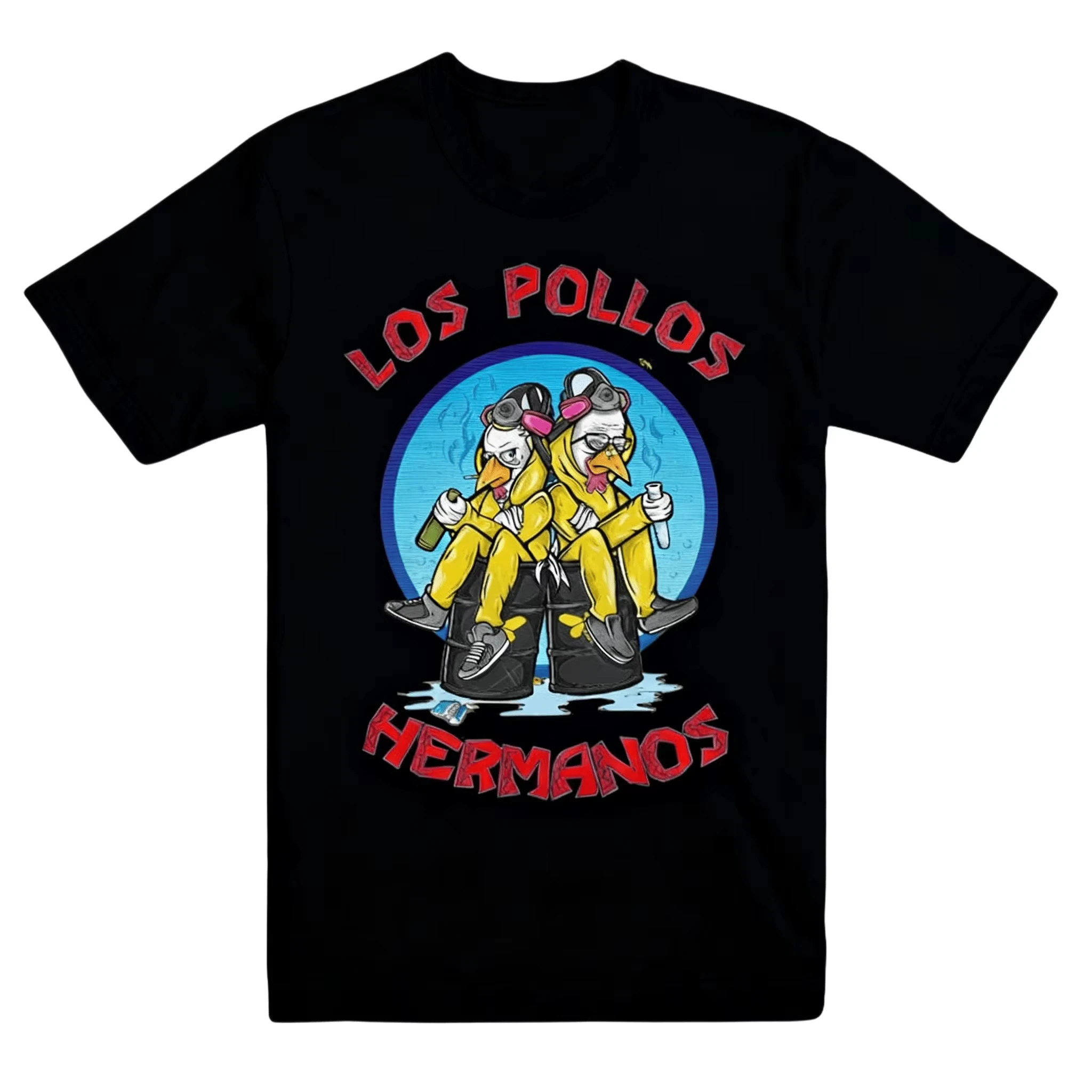 

2026 new Breaking Bad Los Pollos Hermanos Printed Casual Fashion Summer T-shirt Men and Women Loose Retro Cotton T-shirt