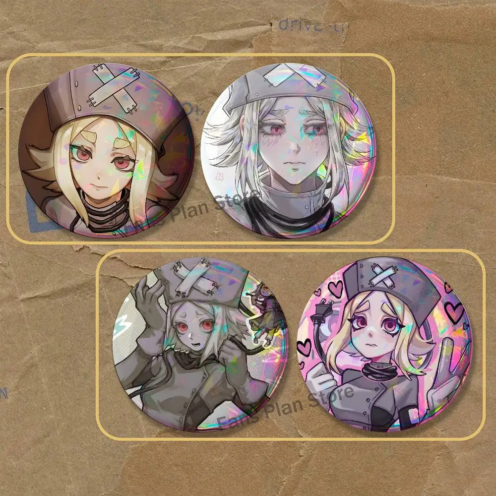 Anime E-Eishia Brooches For Backpack Accessories 25,32,44,58,75mm Round Enamel Pins 2-piece Set Cartoon Anime Badge