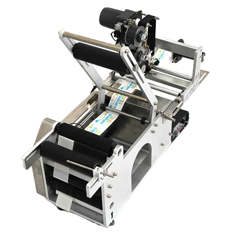 Semi-Automatic Tabletop Expire Date Printing Label Applicator For Round Plastic Glass Paper Bottles Jars Tin Cans
