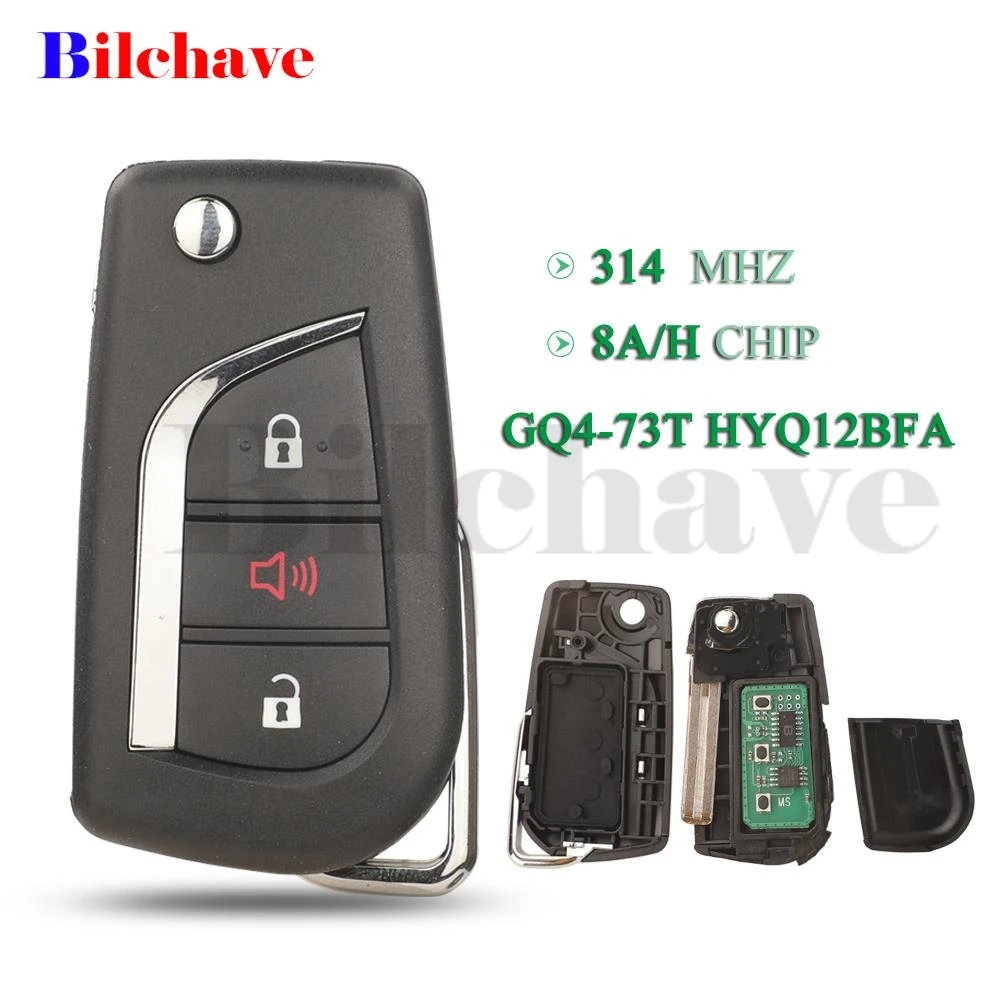 jingyuqin FCCID: GQ4-73T HYQ12BFA For Toyota Vios Hilux RAV4 Yaris FSK 8A-H CHIP 3Buttons 314MHZ Remote Car Key Control