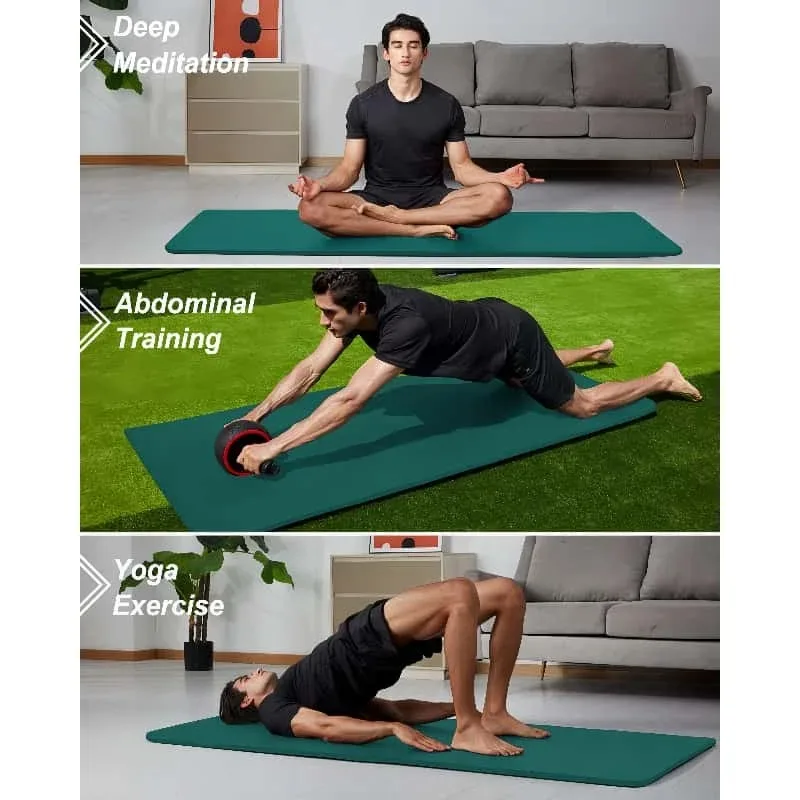 200x80cm 15mm Thick Yoga Mat - High Density Anti-Slip for All Levels & Pilates - Portable Home/Outdoor Workout Mat