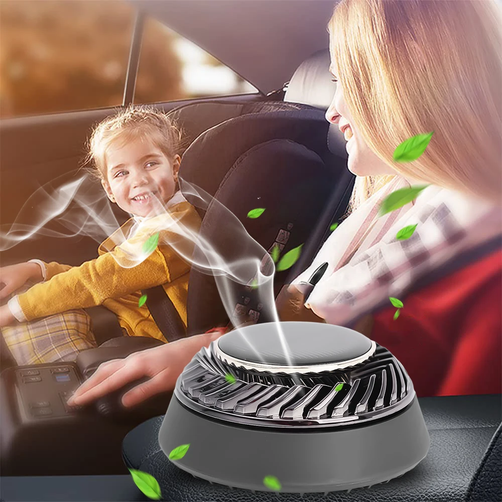 Car Solar Rotating Aroma Diffuser Auto Ornament Home Decoration Deodorizer Air Freshener Automotive Interior Accessories