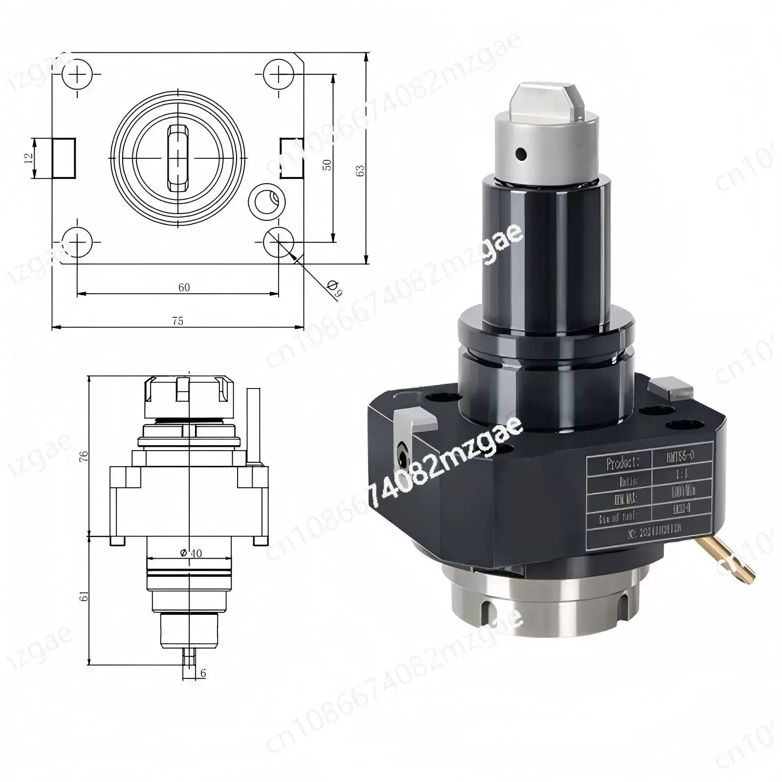 Turret Tool Turning Milling Power Head Z Axis 0 ° Tool Holder BMT40-0-ER20 BMT40-0-ER25 BMT45-0-ER25 BMT55-0-ER25 BMT55-0-ER32