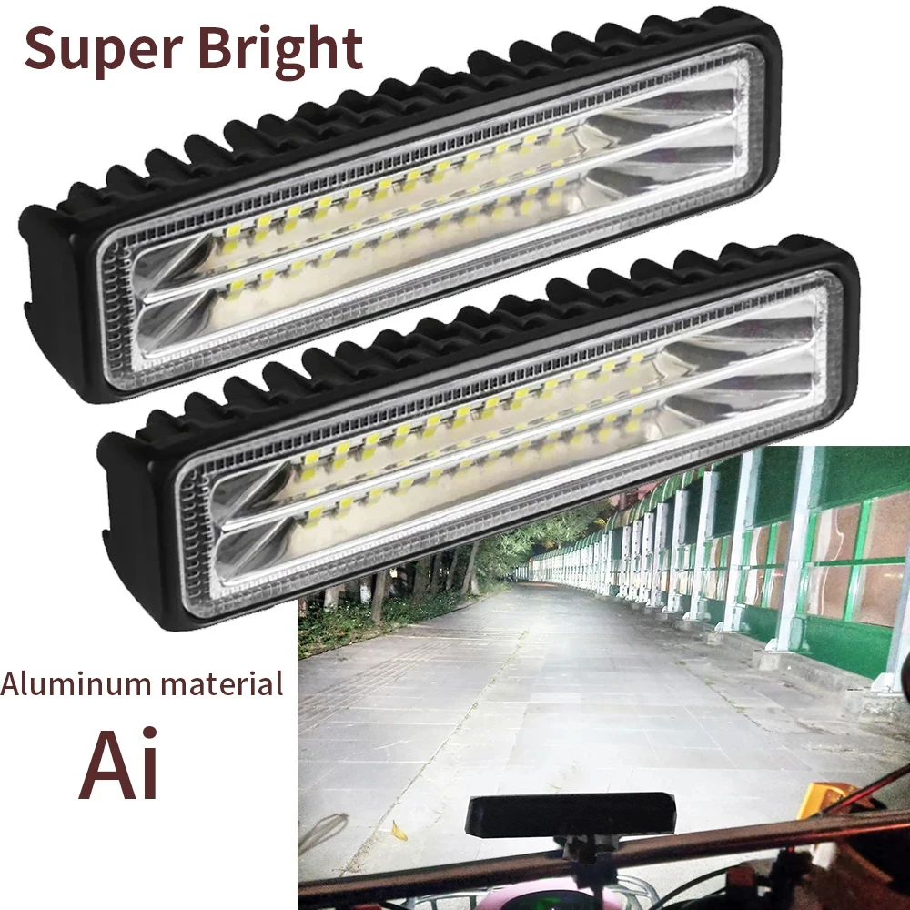 Car Work Light  Retrofit Lamp 6inch LED Flat Work Flood Light  Beam Bar Car SUV LED OffRoad Driving Fog Lamps 12V 24V