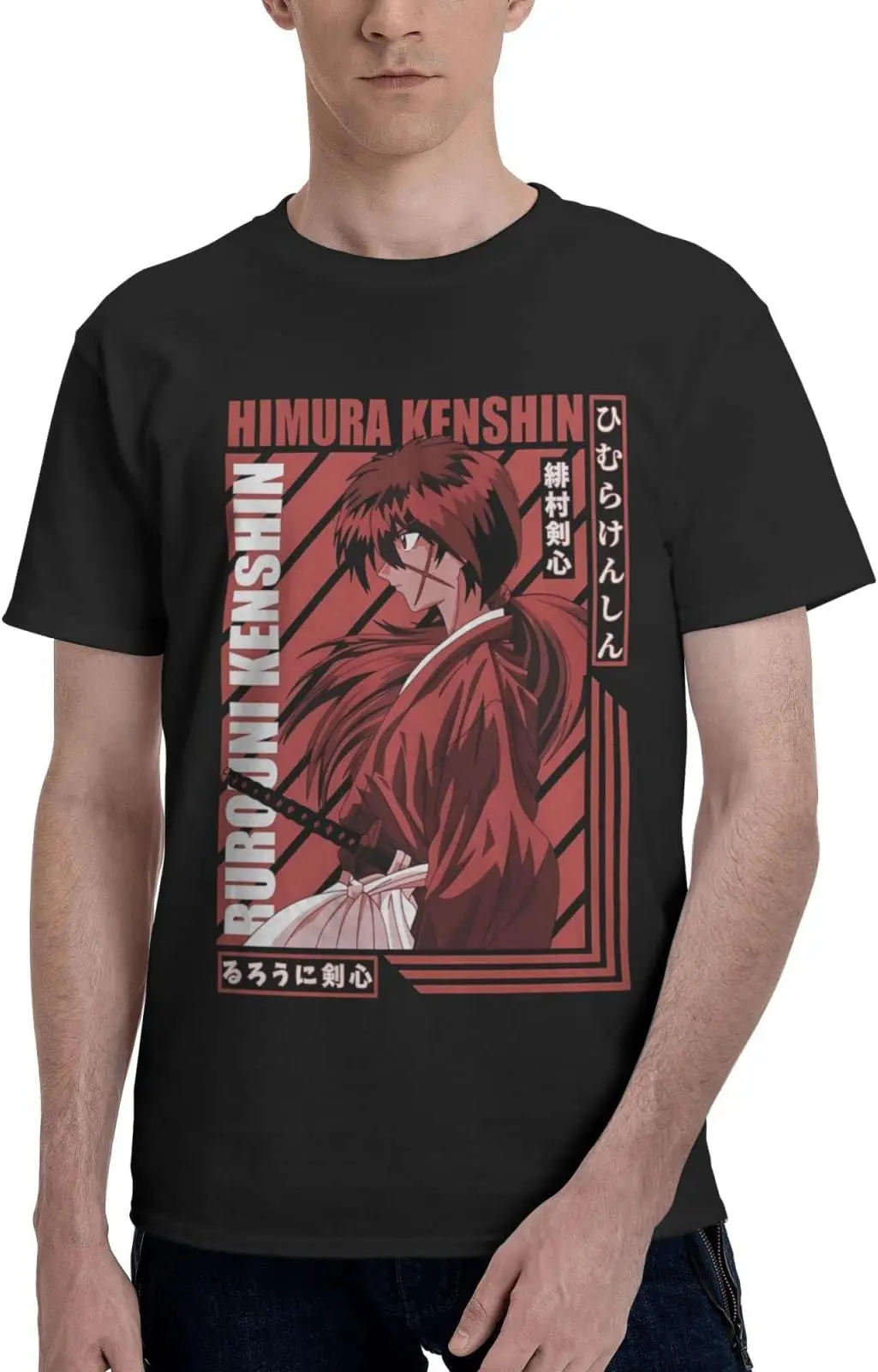 Rurouni Kenshin Himura Kenshin Mens Summer Cotton Comfort O-Neck Short Sleeve Shirts Tees High Quality 100%Cotton Short Sleeve