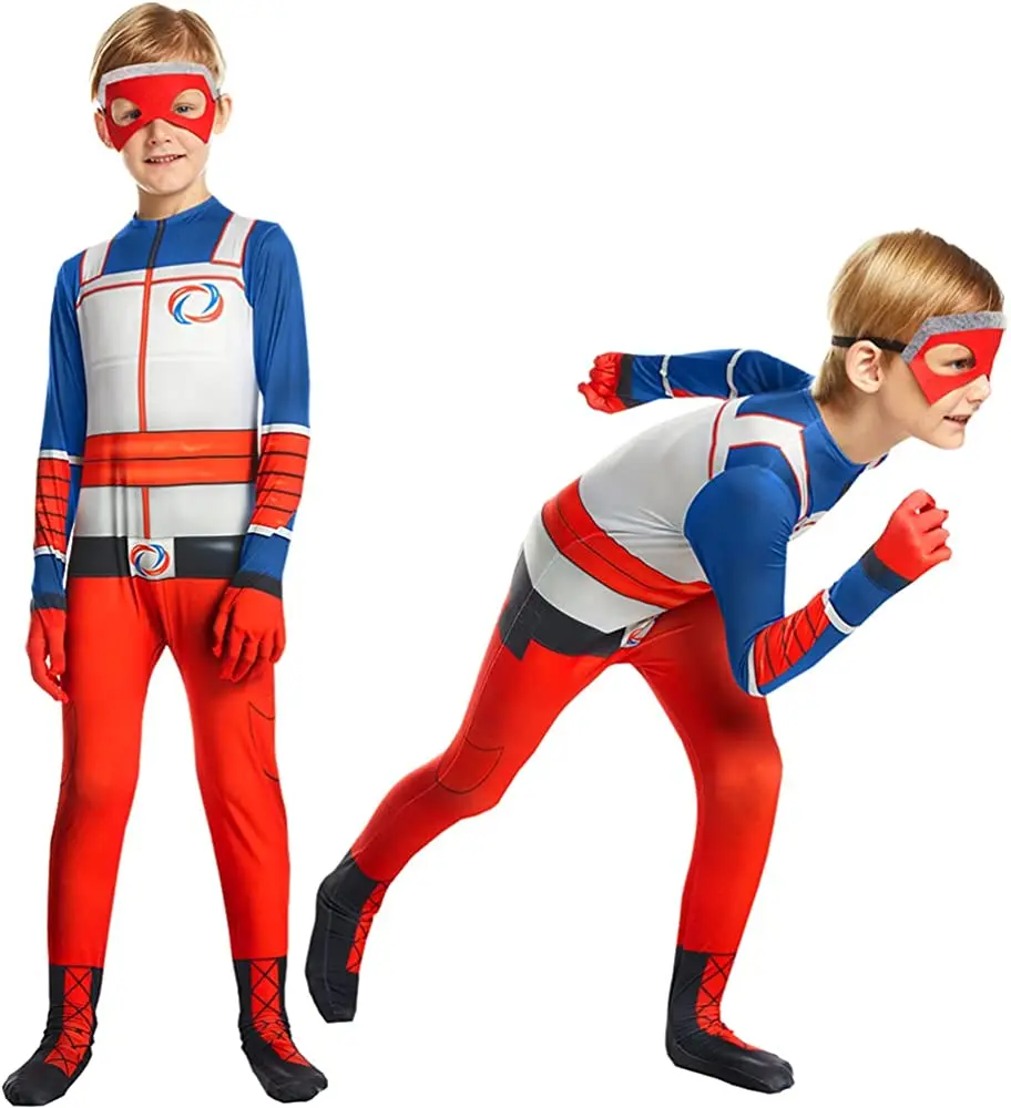 Kid pericolo Costume supereroe 3D Style body Costume Cosplay gioco di ruolo di Halloween per bambini ragazzi