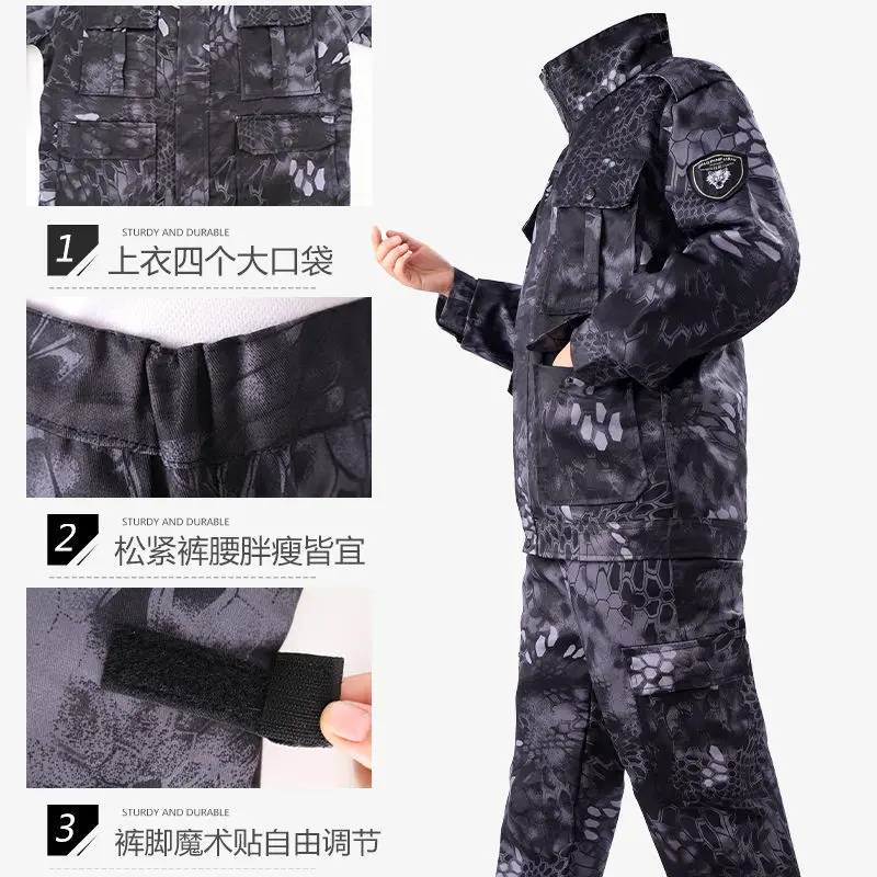 

2026 Ukrainian Armored Forces Black Python Bottom Polyester Camouflage Suit