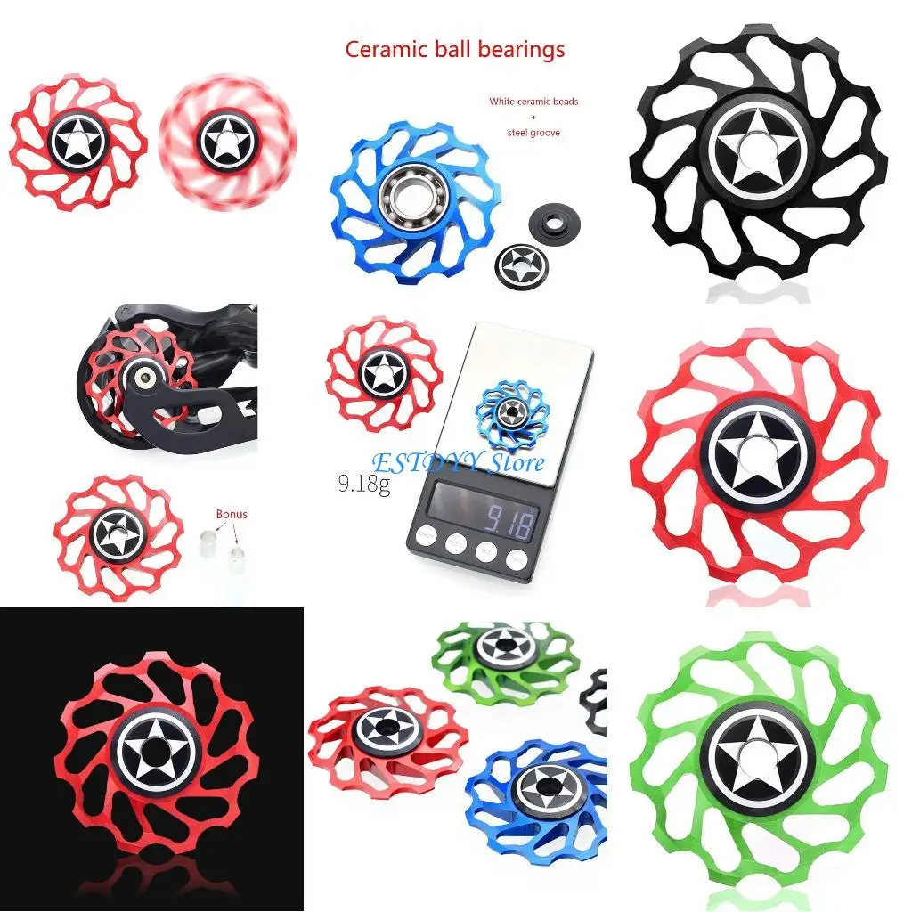

G6DE Bike Rear Derailleur Pulley Bearing Jockeys Track Pulley for Rear Wheel 11T,Black Blue Green Red