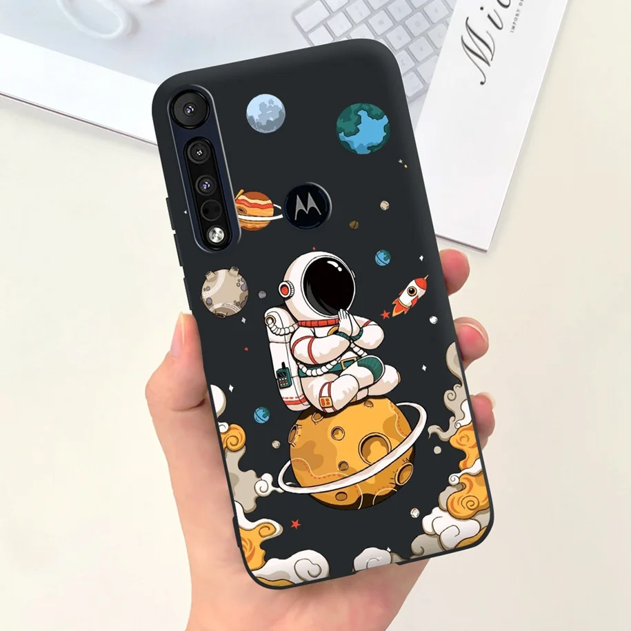 For Motorola One Macro Case New Fashion Flower Marble Fundas Black Soft Silicone Protective Back Cover For Moto One Macro Bumper view 3