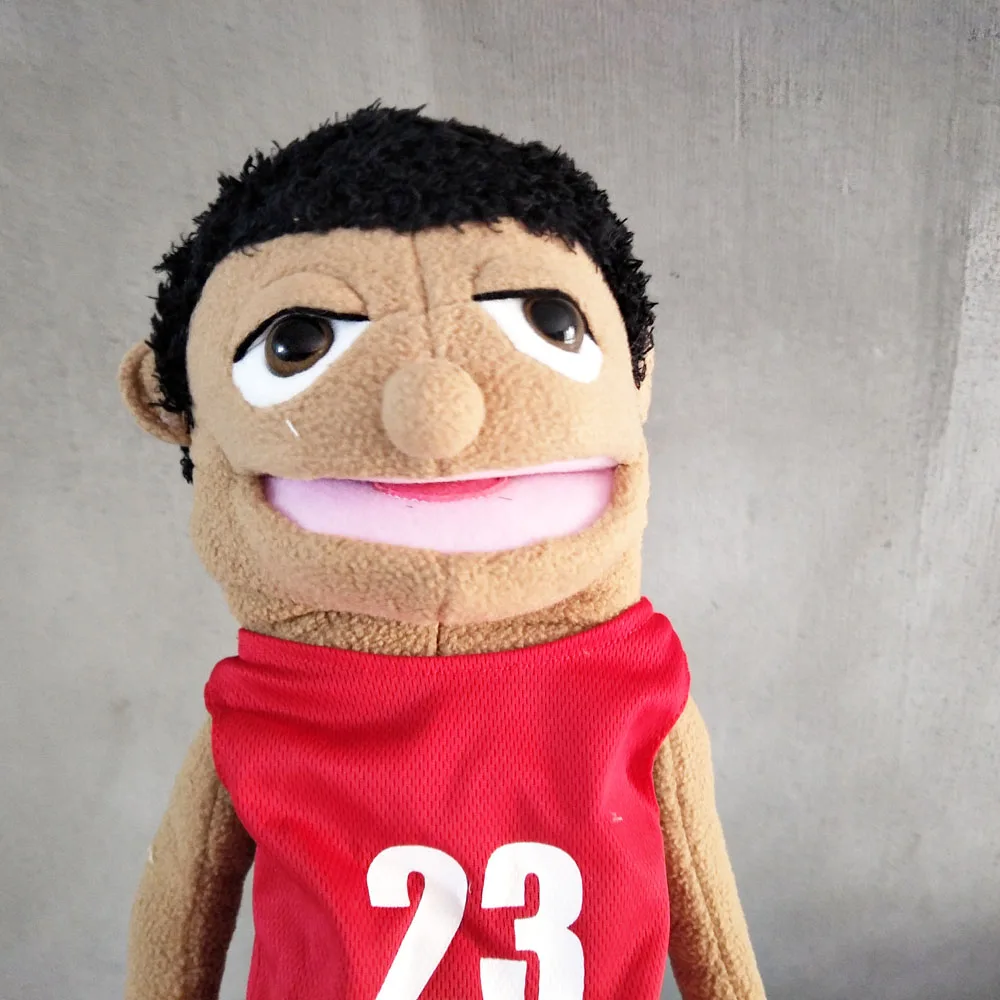 高品質漫画プロフェッショナルハンドパペットぬいぐるみアスリート口移動