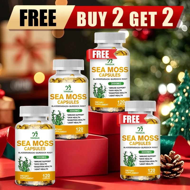 

Buy 2 Get 2 Free! Organic Sea Moss Capsules, Support Thyroid & Skin Health, Boosts Immunity, Energy & Digestion, GMP Certified