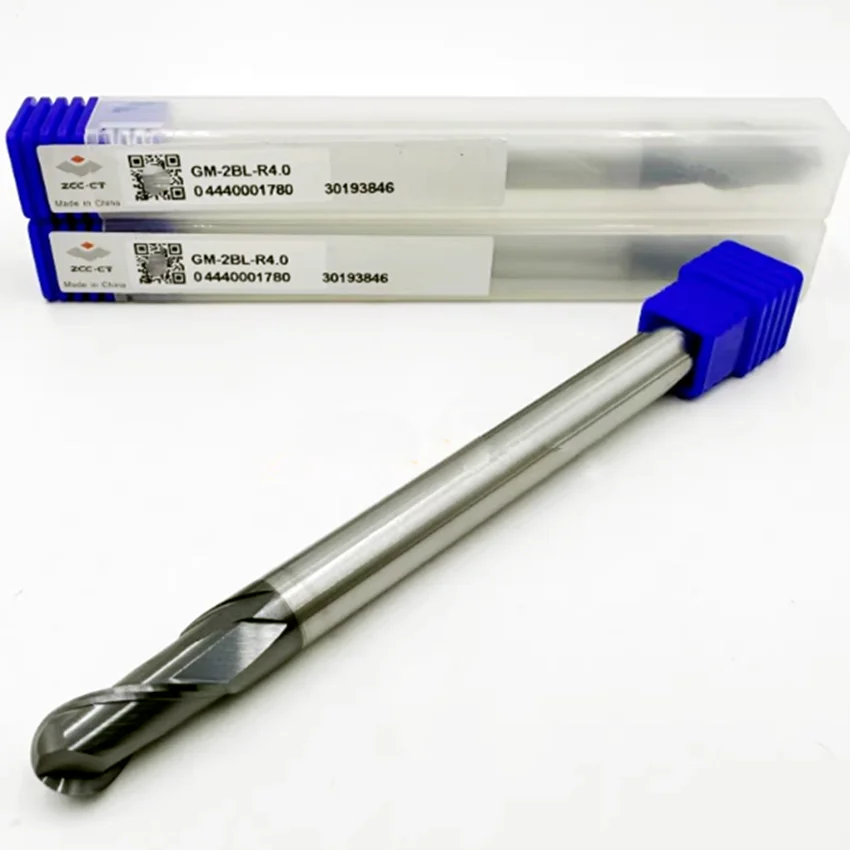 

GM-2BL-R4.0 ZCC.CT GM-2BL Two edge long shank ball end mill D8.0R4.0*8*16*100 2T ball nose end mill 2 Flutes Ball End Mills