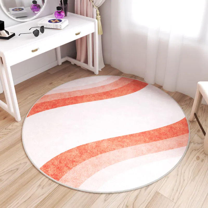 Round Pink Cloakroom Carpet Princess Style Simple Rugs for Bedroom  Large Area Carpets for Living Room Balcony Porch Door Mat