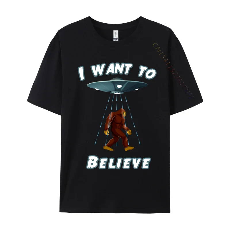 

Bigfoot Ufo Cryptozoology Fun I Want To Believe Feed Me Ramen Cool Fall Premium Cotton Adult Tops Tees Customized Top T-Shirt