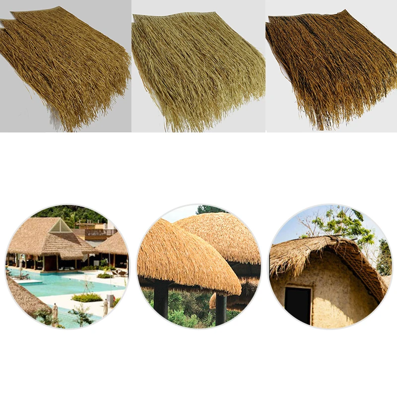 47x50cm Realistic Artificial Thatch Fake Straw Roof Thatch Roof Simulated Thatch Straw Garden Fence Garden Patio Material