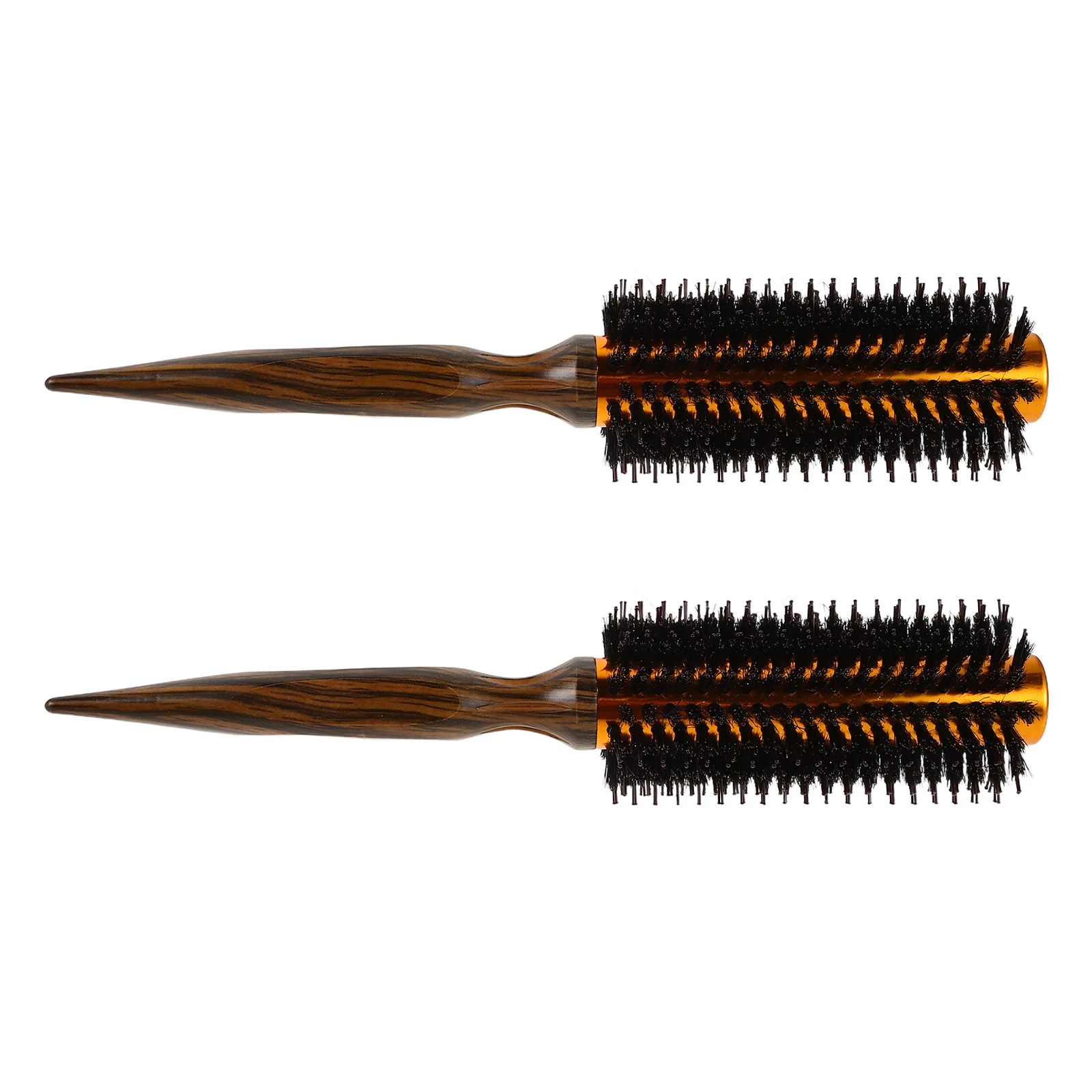 

2Pcs High Temperature Curling Hair Brush Boar Bristle Round Brush Heat Resistant Wooden Handle Blow Drying Styling Hairbrush