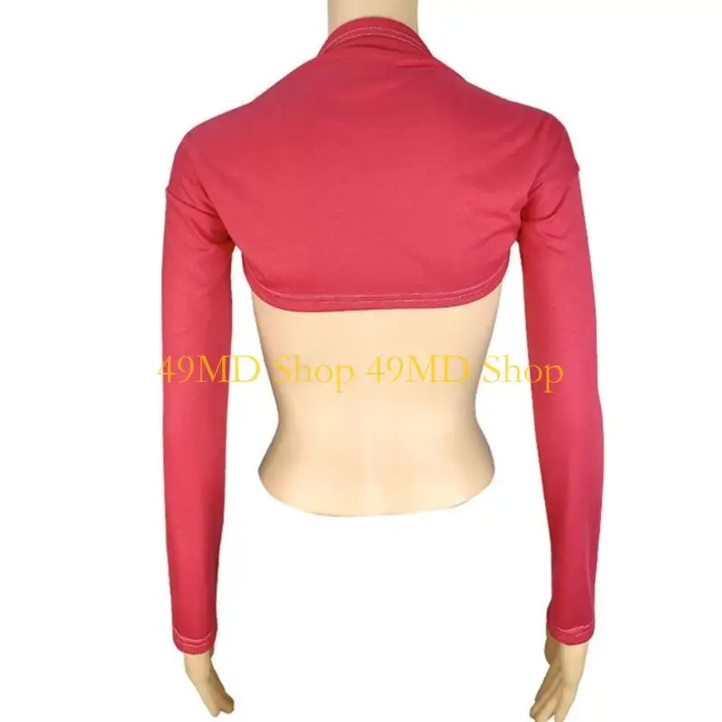 49MD Lightweight Shrug Cardigan Shrug Crop Tops Ladies Long Sleeve Shawl for Summer