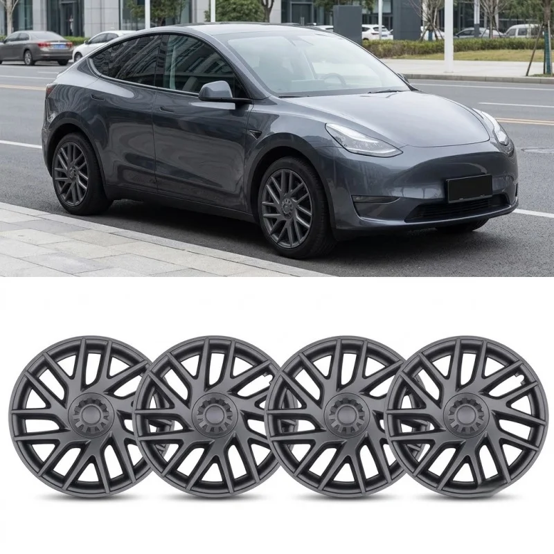 4Pcs 18 Inch Full Cover Hubcaps For Model 3 Highland 2024 2025 Aero Wheel Covers Replacement Rim Caps Car Exterior Accessories