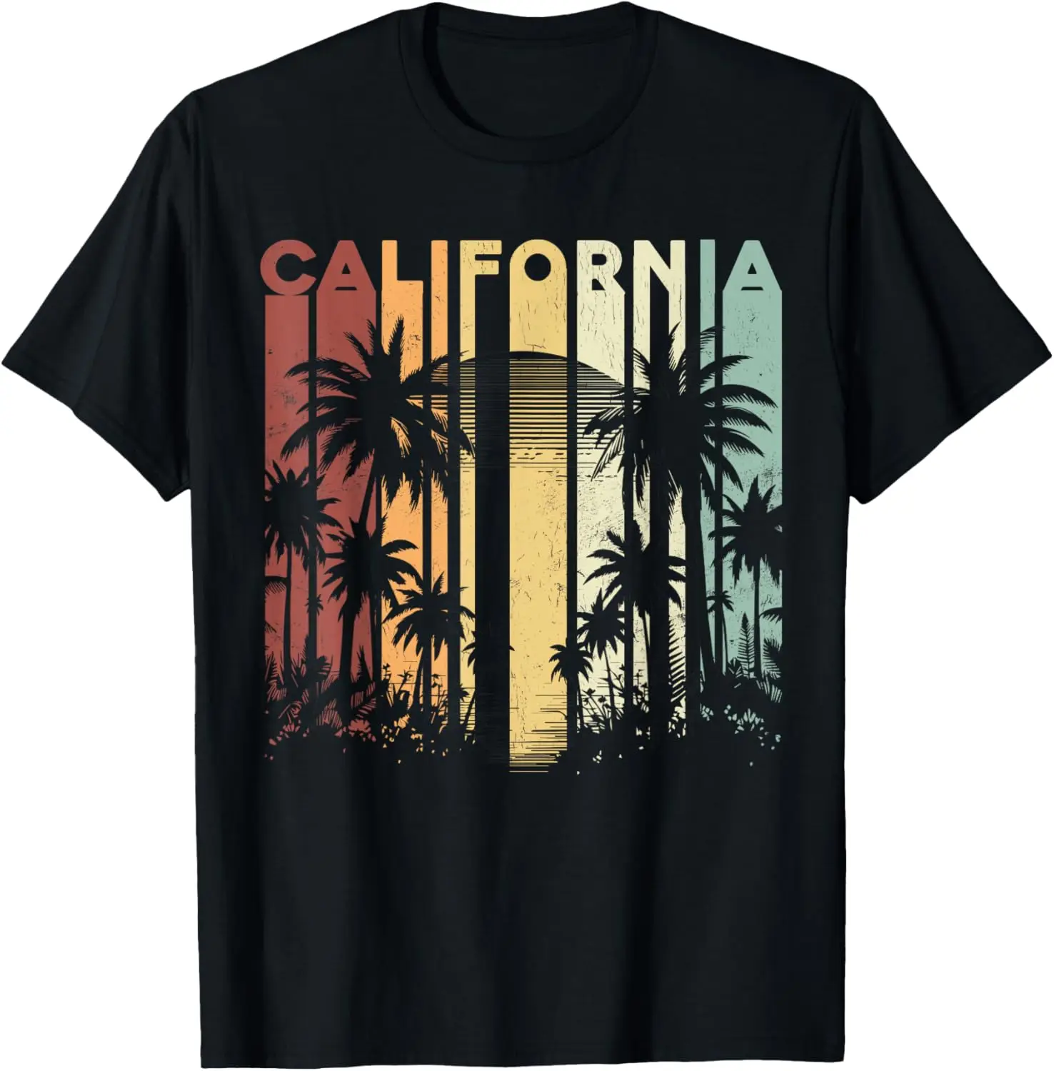 Retro Cali Summer Vacation Surfing Palm Trees California T-Shirt