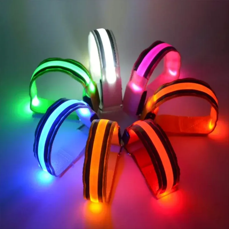 LED Light Up Bracelet Wristband Light Armband Flashing Christmas Cheer Glow Armband Running LED Light