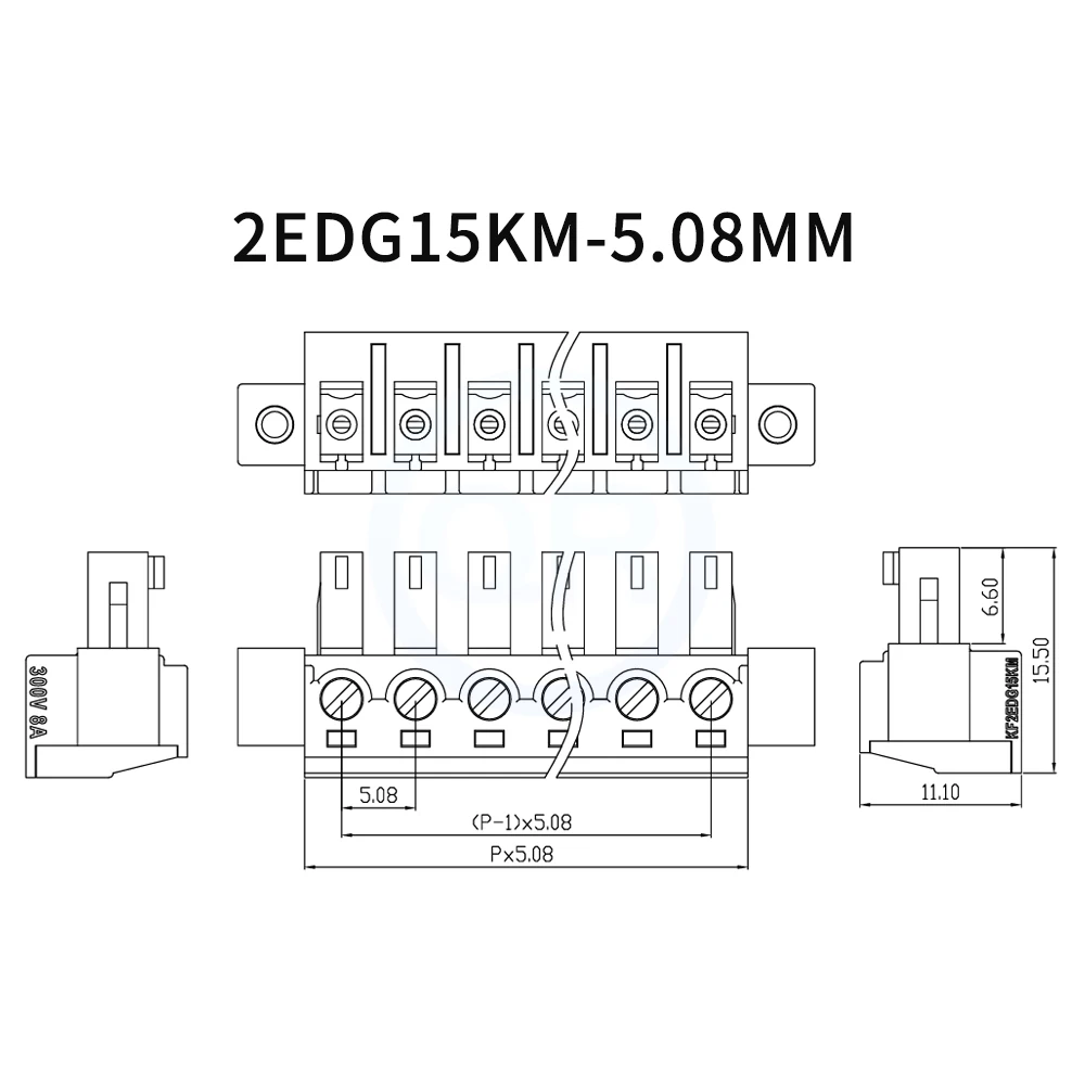 (5 pcs) KF 2EDG15KM 5.08mm Plug-in Terminal Block Connector 15EDGKM 5.08 Bifurcated Plug Lugs 2~24Pin 2EDG15KM 5.08