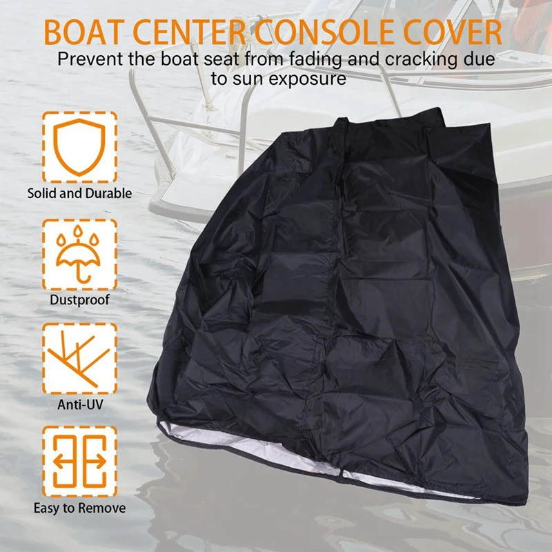 2PCS 46X40X45 Inch Boat Cover Yacht Boat Center Console Cover Mat Waterproof Anti-Uv Keep Dry Boat Accessories