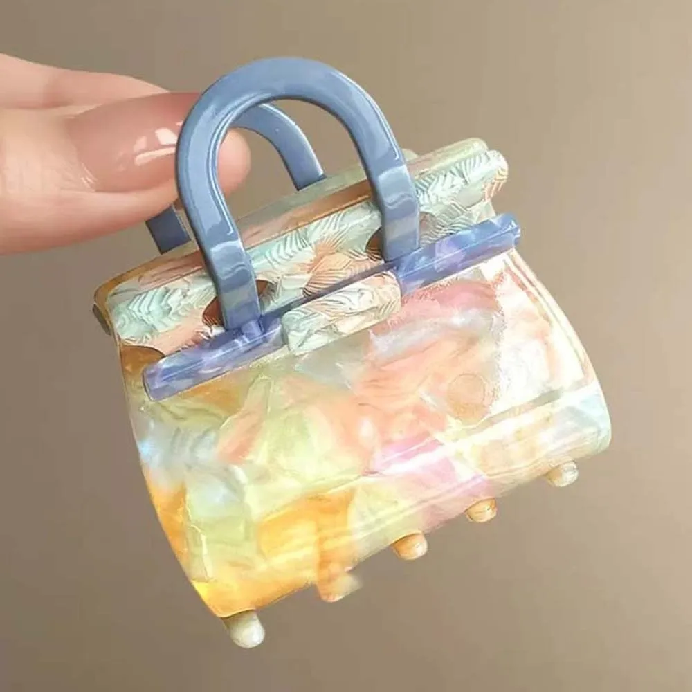 حقيبة يد أنيقة على شكل مشبك سمك القرش على الطراز الكوري متدرج اللون مربع مشبك شعر أغطية الرأس مشبك القرش الإبداعي